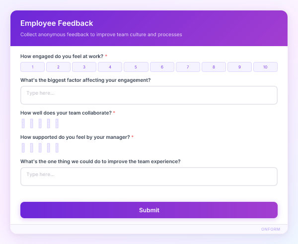 Employee Feedback preview