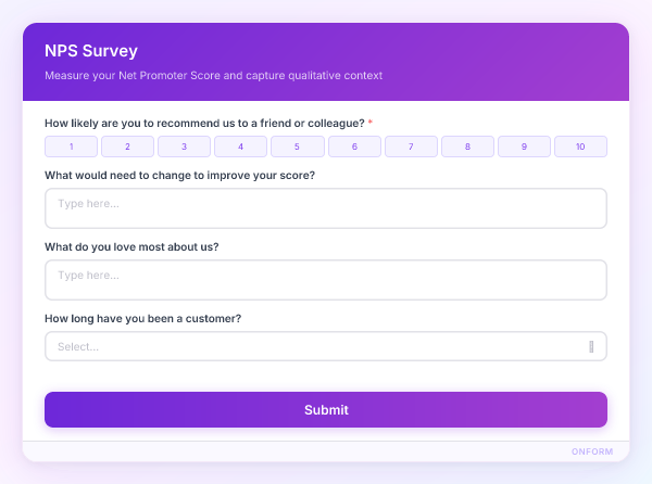NPS Survey preview